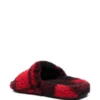 Chanclas de pelo sintético «Pelo sintético rojo y negro» 654261W2F21