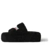 Chanclas de plataforma peludas «Negras» 762826W2DO11096
