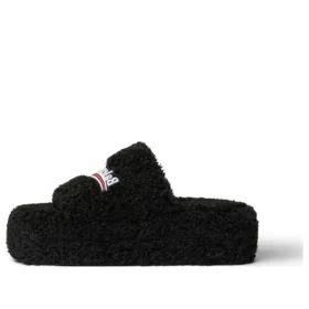 Chanclas de plataforma peludas «Negras» 762826W2DO11096
