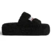 Chanclas de plataforma peludas «Negras» 762826W2DO11096