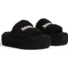 Chanclas de plataforma peludas «Negras» 762826W2DO11096