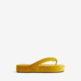 Chanclas «Jet Lag» para mujer en color mostaza