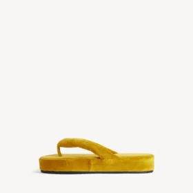 Chanclas «Jet Lag» para mujer en color mostaza