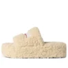 Chanclas peludas con plataforma «Beige» 762826W2DO19796