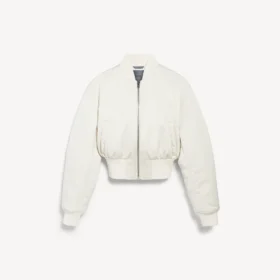 Chaqueta bomber corta de mujer en color marfil