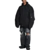 Chaqueta bomber desgastada «Negra» 698844TKP271000