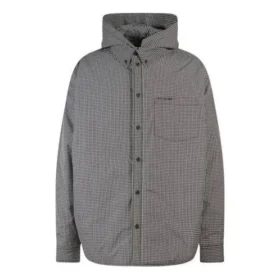 Chaqueta-camisa acolchada a cuadros «Negro Blanco» 735662TNO781070