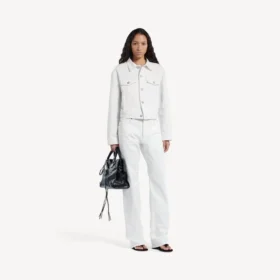 Chaqueta clásica de corte cuadrado «Wings» para mujer en blanco