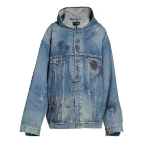 Chaqueta con capucha oversize «Blue» 719315TNW56-4268