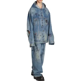 Chaqueta con capucha oversize «Blue» 719315TNW56-4268