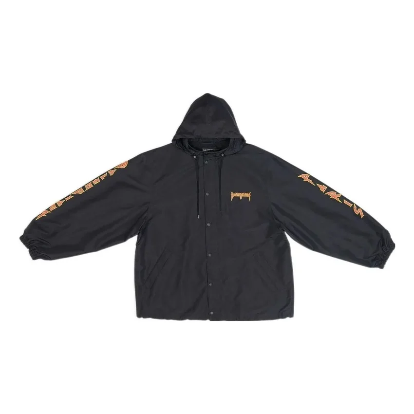 Chaqueta con capucha tipo cortavientos de Metallica «Black Orange» 698831TMO101000