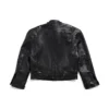 Chaqueta con cremallera de estilo deconstruido FW23 «Piel de búfalo suave negra» 768749TMS031000