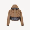 Chaqueta corta técnica para mujer en color camel Chaqueta corta técnica para mujer en color camel