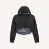 Chaqueta corta «techwear» para mujer en negro Chaqueta corta «techwear» para mujer en negro