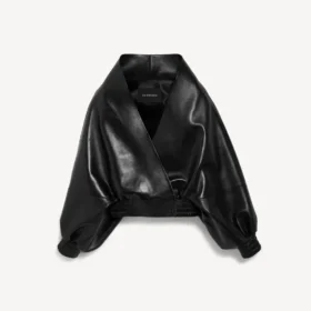 Chaqueta cruzada de mujer en negro