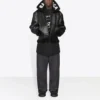 Chaqueta de aviador de piel Cocoon «Negro» 646456TKS311069
