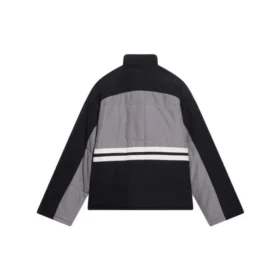 Chaqueta de chándal acolchada con cuello de embudo «Gris-Negro» 675462-TKO48-1000