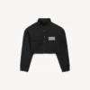 Chaqueta de chándal corta para mujer en negro Chaqueta de chándal corta para mujer en negro