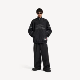 Chaqueta de chándal de fútbol 3b para hombre en negro