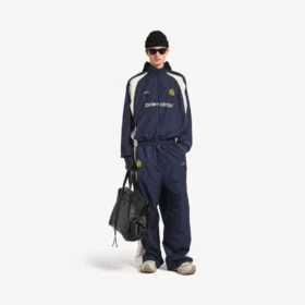 Chaqueta de chándal de fútbol para hombre en azul marino