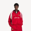 Chaqueta de chándal de fútbol para hombre en rojo carmín
