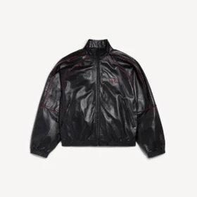 Chaqueta de chándal para hombre en negro/burdeos