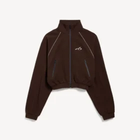 Chaqueta de chándal «techwear» para mujer en color moka