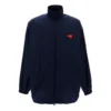 Chaqueta de cuello alto con cremallera y logotipo de Balenciaga para hombre, azul 622002TIO508065