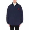Chaqueta de cuello alto con cremallera y logotipo de Balenciaga para hombre, azul 622002TIO508065