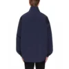 Chaqueta de cuello alto con cremallera y logotipo de Balenciaga para hombre, azul 622002TIO508065