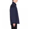 Chaqueta de cuello alto con cremallera y logotipo de Balenciaga para hombre, azul 622002TIO508065