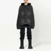 Chaqueta de Denim con capucha y botones con efecto decolorado «Negro» 724653TNW541129