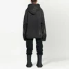 Chaqueta de Denim con capucha y botones con efecto decolorado «Negro» 724653TNW541129