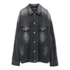 Chaqueta de Denim desgastada, corte ancho, «Negro» 662772TKVG51000
