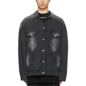 Chaqueta de Denim desgastada, corte ancho, «Negro» 662772TKVG51000