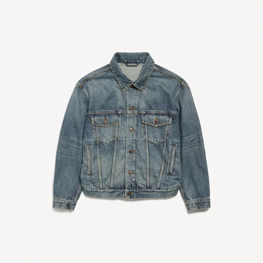 Chaqueta de Denim «Kick» para mujer en azul vintage desgastado Chaqueta de Denim «Kick» para mujer en azul vintage desgastado