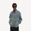 Chaqueta de Denim «Kick» para mujer en azul vintage desgastado Chaqueta de Denim «Kick» para mujer en azul vintage desgastado