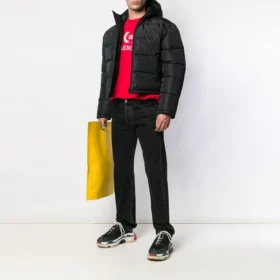Chaqueta de plumón con estampado de logotipo pequeño «Negro» 556231TYD331000