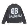Chaqueta Denim BB con efecto spray, corte grande «Dark Grey White» 678354TIWA21440