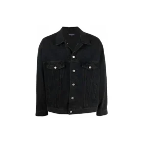 Chaqueta Denim BB con efecto spray, corte grande «Dark Grey White» 678354TIWA21440