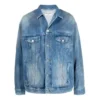 Chaqueta Denim con efecto pulverizado BB, corte grande «Electric Blue Fuchsia» 678354TCW030406