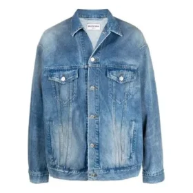 Chaqueta Denim con efecto pulverizado BB, corte grande «Electric Blue Fuchsia» 678354TCW030406