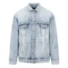 Chaqueta Denim con efecto spray BB, corte grande «Azul claro y amarillo» 678354TDW143341