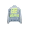 Chaqueta Denim con efecto spray BB, corte grande «Azul claro y amarillo» 678354TDW143341