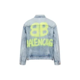 Chaqueta Denim con efecto spray BB, corte grande «Azul claro y amarillo» 678354TDW143341
