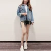 Chaqueta Denim con logotipo en la espalda «Azul verdoso» 606170TDW144065
