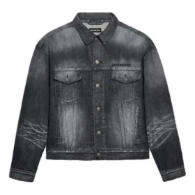 Chaqueta Denim con logotipo en la espalda, corte amplio, «Fake Wash Black» 620728TIW435720