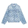 Chaqueta Denim con logotipo en letra cursiva por toda la prenda «Azul claro y blanco» 681690TJW904200