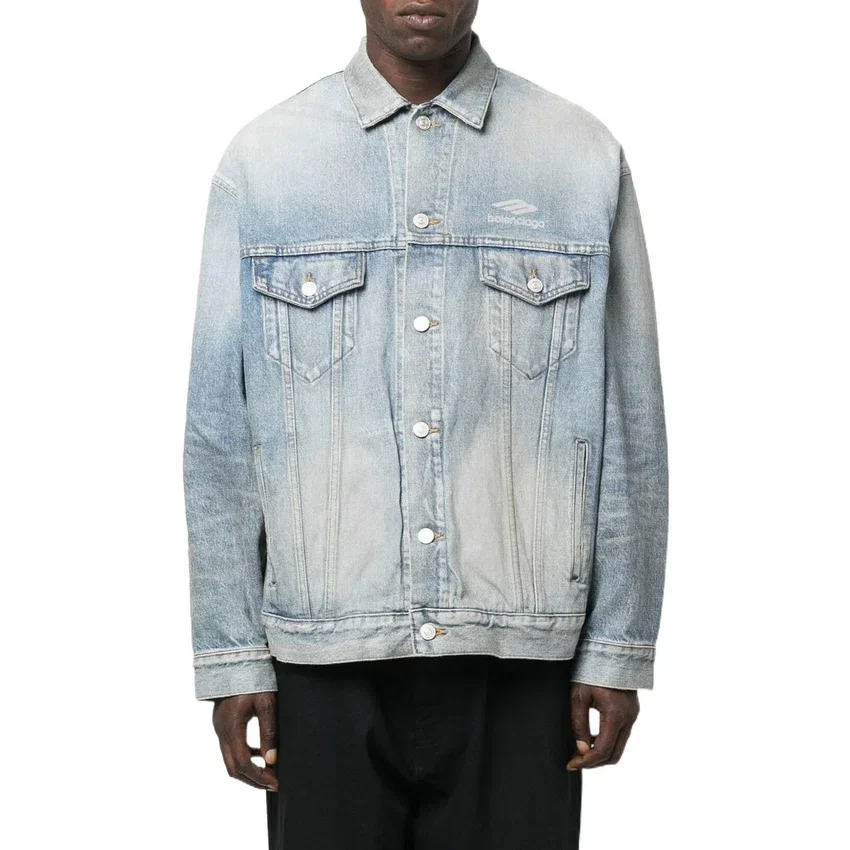 Chaqueta Denim vintage 3B Sports, corte grande, «azul claro» 704299TJW798469