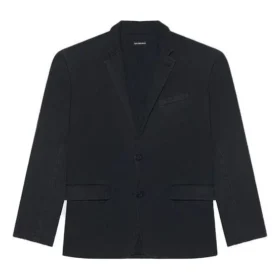Chaqueta grande de punto retro Balenciaga OI21 para hombre, negra 662388TAV041000
